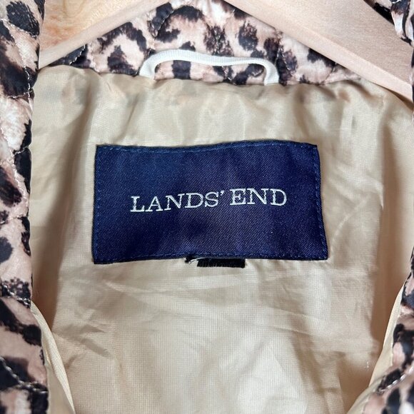 Lands’ End Animal Print Puffer Coat Size Medium Cozy - Picture 6 of 6
